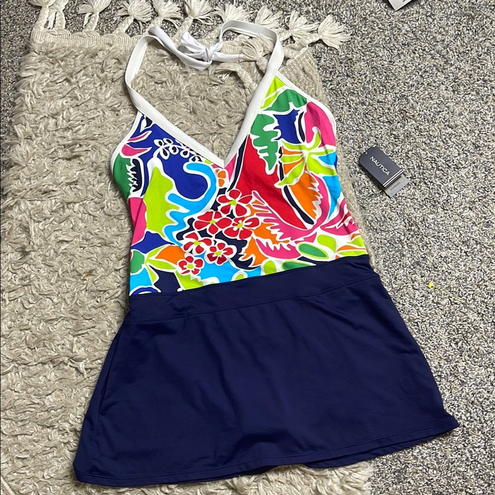 Nautica skort one piece swim set women’s Sz 10 NWT $118